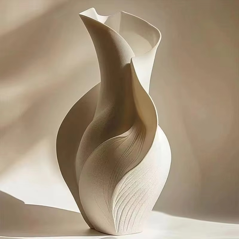 Dried Flower Bulk - Vaso in ceramica nordica Erba astratta